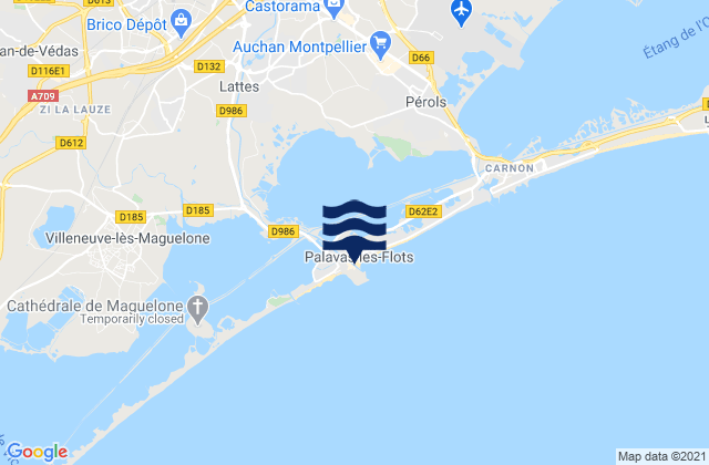 Carte des horaires des marées pour Palavas-les-Flots, France