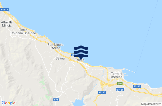 Carte des horaires des marées pour Palermo, Italy