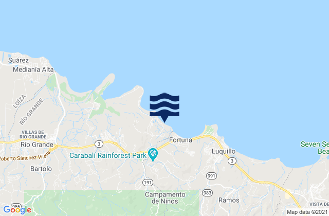 Carte des horaires des marées pour Palmer, Puerto Rico