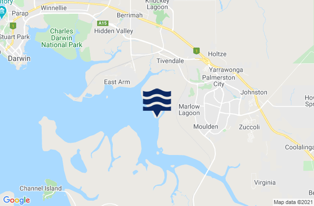 Carte des horaires des marées pour Palmerston, Australia