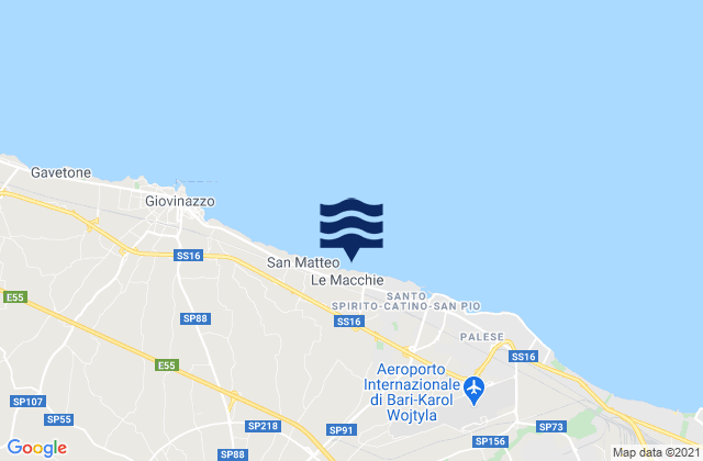 Carte des horaires des marées pour Palo del Colle, Italy