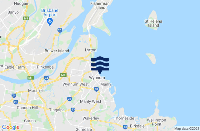 Carte des horaires des marées pour Pandanus Beach, Australia