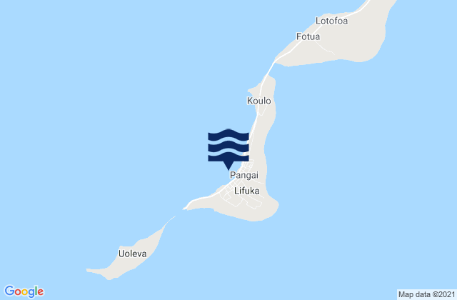 Carte des horaires des marées pour Pangai, Tonga
