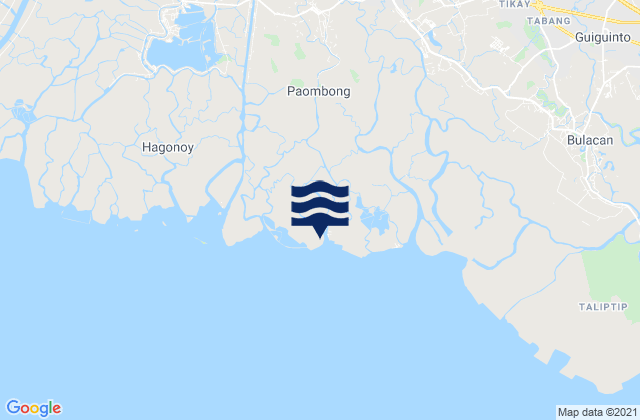 Carte des horaires des marées pour Paombong, Philippines