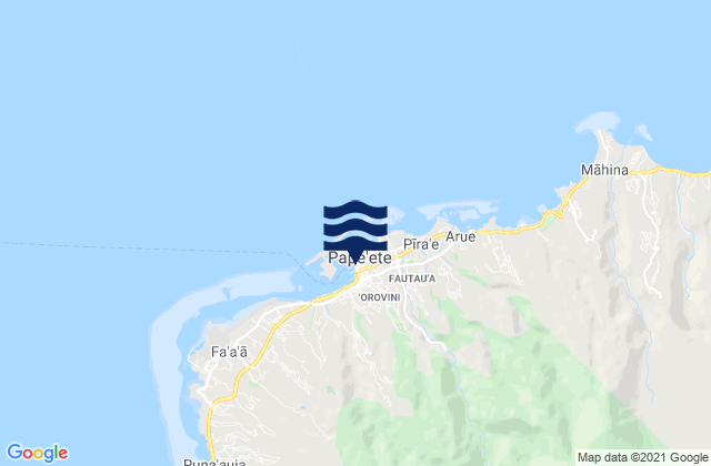 Carte des horaires des marées pour Papeete, French Polynesia