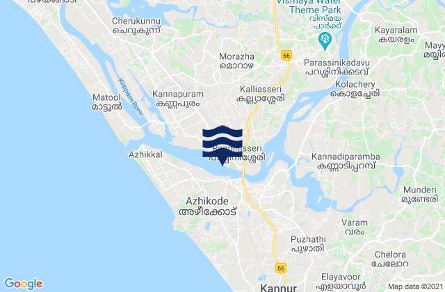 Carte des horaires des marées pour Pappinisseri, India