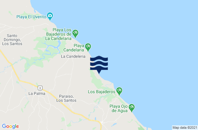 Carte des horaires des marées pour Paraíso, Panama