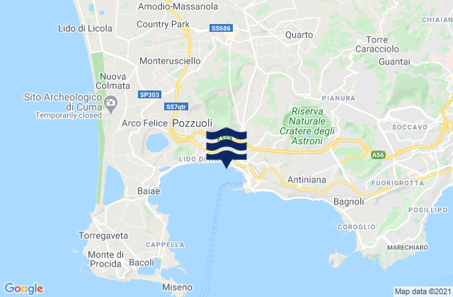 Carte des horaires des marées pour Parete, Italy