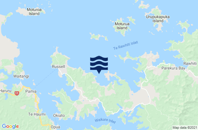 Carte des horaires des marées pour Paroa Bay, New Zealand