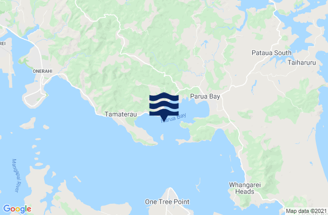 Carte des horaires des marées pour Parua Bay, New Zealand