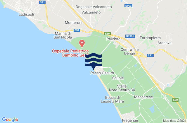 Carte des horaires des marées pour Passoscuro, Italy