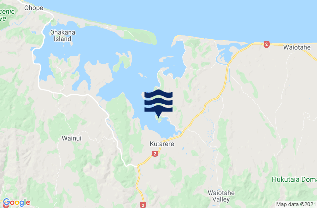 Carte des horaires des marées pour Pataua Island, New Zealand
