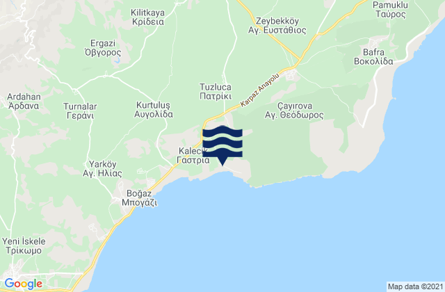 Carte des horaires des marées pour Patríki, Cyprus