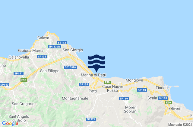 Carte des horaires des marées pour Patti, Italy
