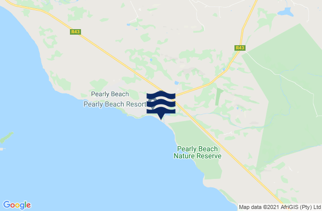 Carte des horaires des marées pour Pearly Beach, South Africa