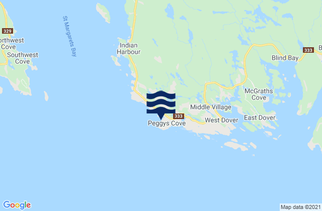 Carte des horaires des marées pour Peggys Cove Lighthouse, Canada