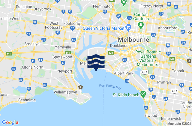 Carte des horaires des marées pour Peggys, Australia