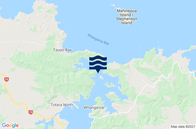 Carte des horaires des marées pour Pekapeka Bay, New Zealand