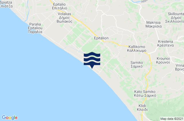 Carte des horaires des marées pour Pelópi, Greece