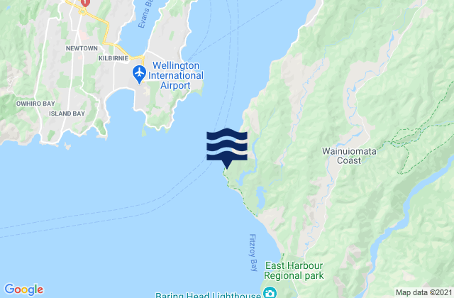 Carte des horaires des marées pour Pencarrow Lighthouse, New Zealand