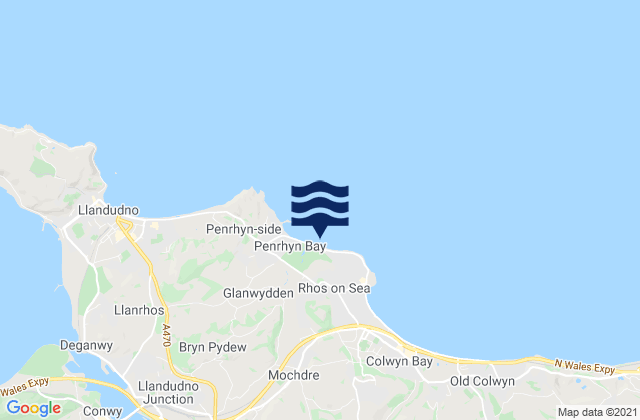 Carte des horaires des marées pour Penrhyn Bay Beach, United Kingdom