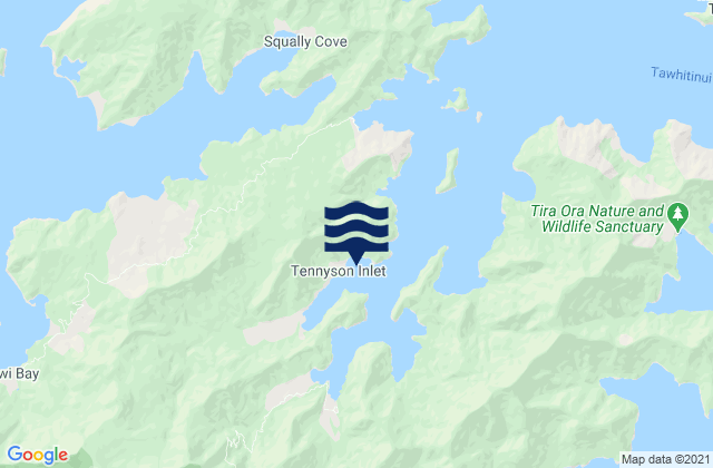 Carte des horaires des marées pour Penzance Bay, New Zealand