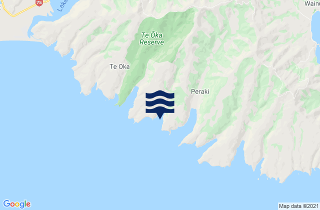 Carte des horaires des marées pour Peraki Bay, New Zealand