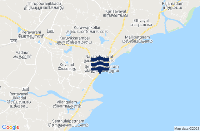 Carte des horaires des marées pour Peravurani, India