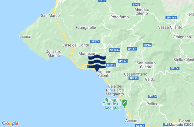 Carte des horaires des marées pour Perdifumo, Italy