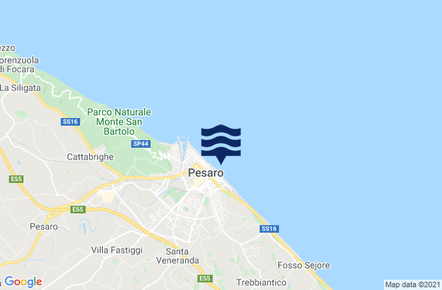 Carte des horaires des marées pour Pesaro, Italy