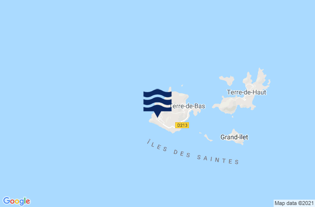 Carte des horaires des marées pour Petites Anses, Guadeloupe