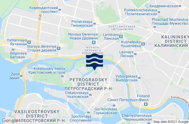 Carte des horaires des marées pour Petrogradskiy Rayon, Russia