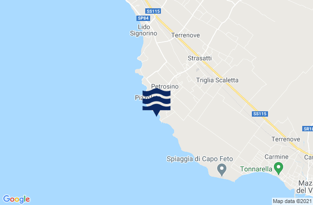 Carte des horaires des marées pour Petrosino, Italy