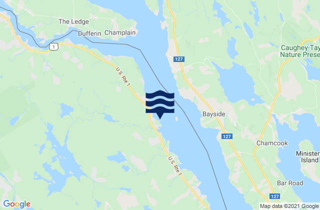 Carte des horaires des marées pour Pettegrove Point Dochet Island, Canada