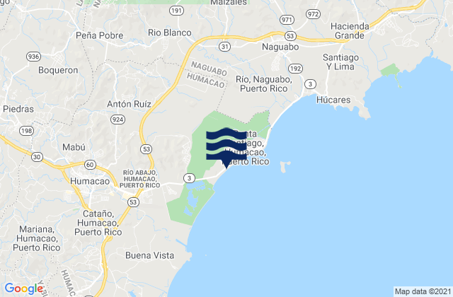 Carte des horaires des marées pour Peña Pobre Barrio, Puerto Rico