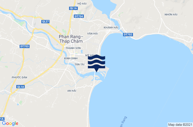 Carte des horaires des marées pour Phường Mỹ Đông, Vietnam