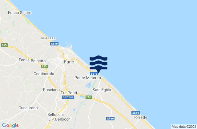 Carte des horaires des marées pour Piagge, Italy