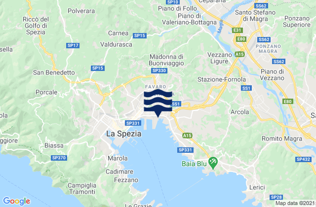 Carte des horaires des marées pour Piana Battolla, Italy