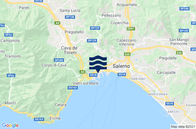 Carte des horaires des marées pour Piazza del Galdo-Sant'Angelo, Italy