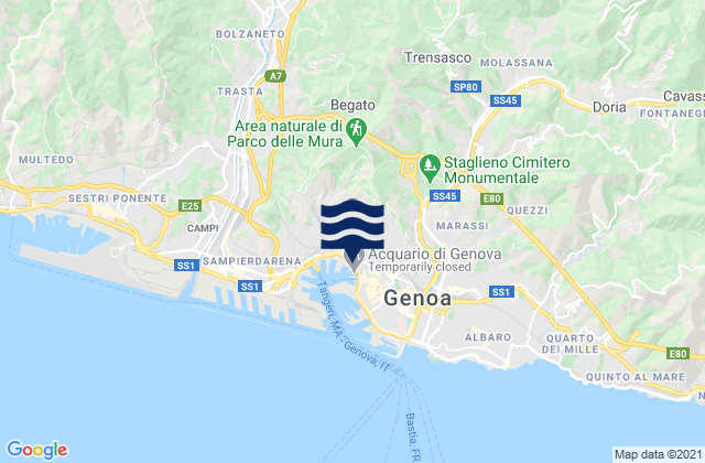 Carte des horaires des marées pour Piccarello, Italy