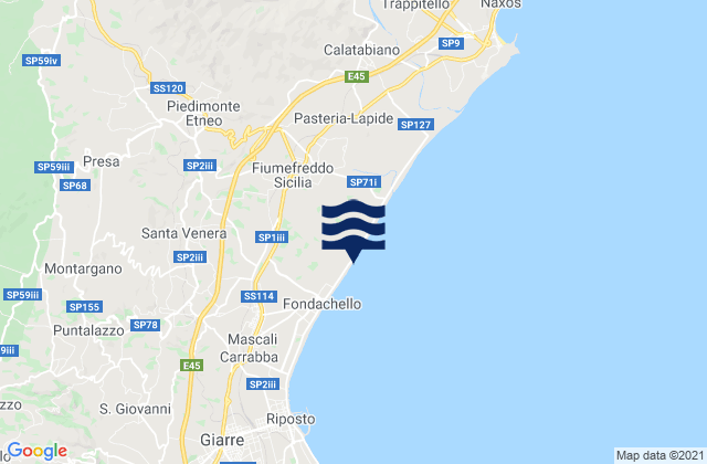 Carte des horaires des marées pour Piedimonte Etneo, Italy