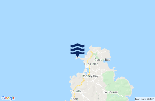 Carte des horaires des marées pour Pigeon Point, Martinique