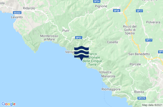 Carte des horaires des marées pour Pignone, Italy