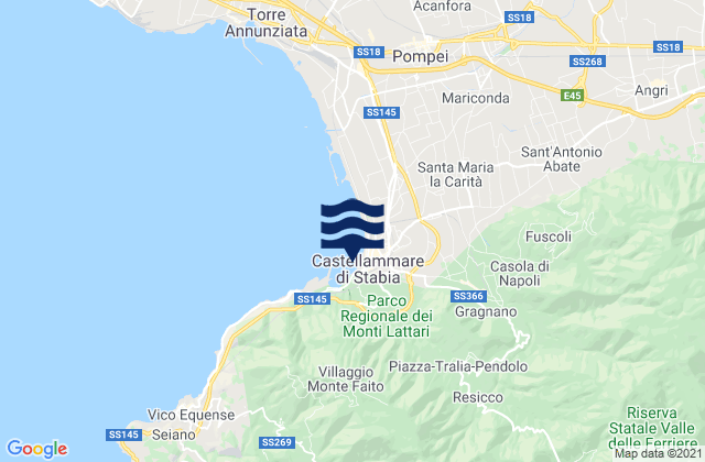 Carte des horaires des marées pour Pimonte, Italy