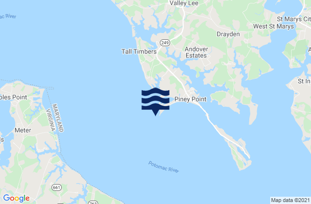Carte des horaires des marées pour Piney Point Md, United States