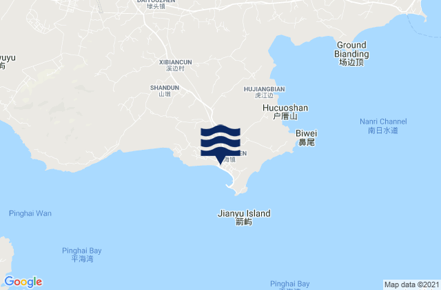 Carte des horaires des marées pour Pinghai, China