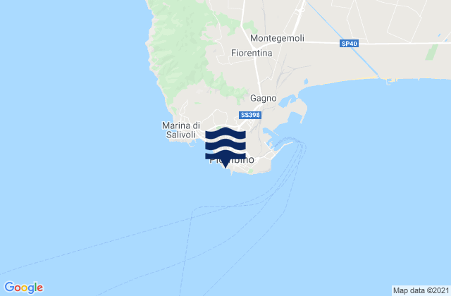 Carte des horaires des marées pour Piombino, Italy