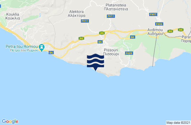 Carte des horaires des marées pour Pissoúri, Cyprus