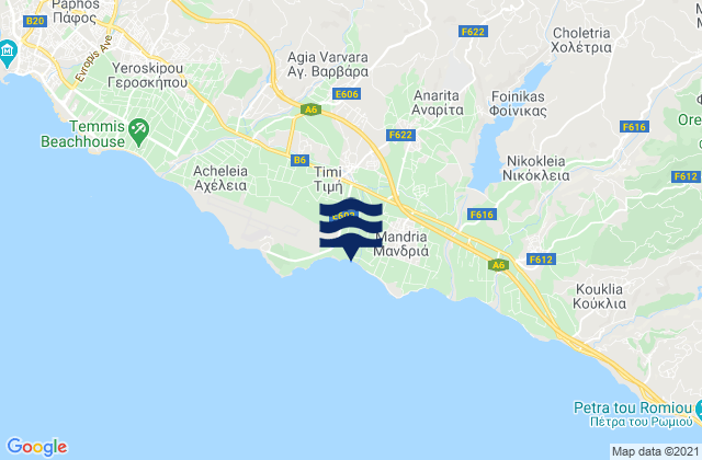 Carte des horaires des marées pour Pitargoú, Cyprus