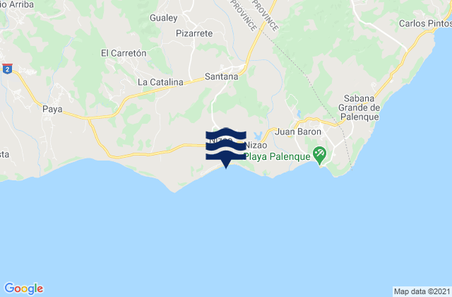 Carte des horaires des marées pour Pizarrete, Dominican Republic